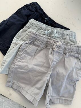 Cat & Jack Cotton Elastic-Waist Shorts - Navy, Light Gray & Pale Blue